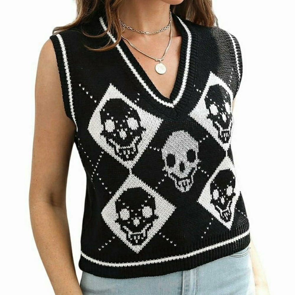 Skull Sweater Vest